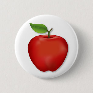 Red Apple 2 Inch Round Button