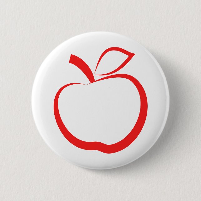 Red Apple 2 Inch Round Button (Front)
