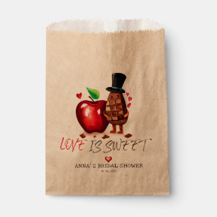 Red Apple and Chocolate Couple Bridal Shower Favour Bag