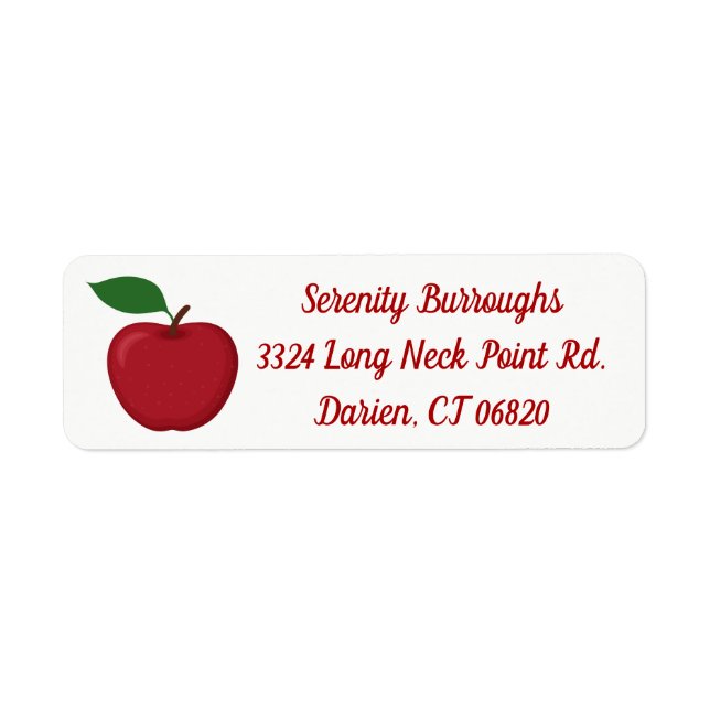 Red Apple - Autumn, Fall Wedding, Party, Teacher (Front)