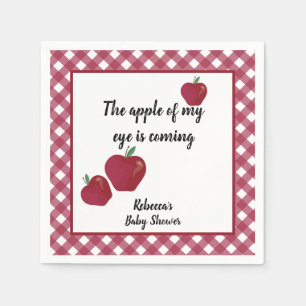 Red apple baby shower napkin