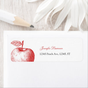Red Apple Baby Shower Return Label