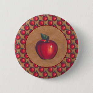 Red Apple Brown 2 Inch Round Button