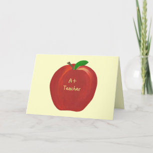 Red Apple, carte A+ Teacher, verse personnalisé