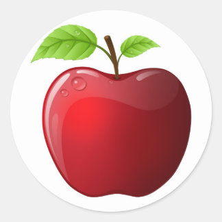 Red Apple Classic Round Sticker
