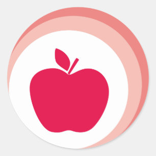 red apple classic round sticker