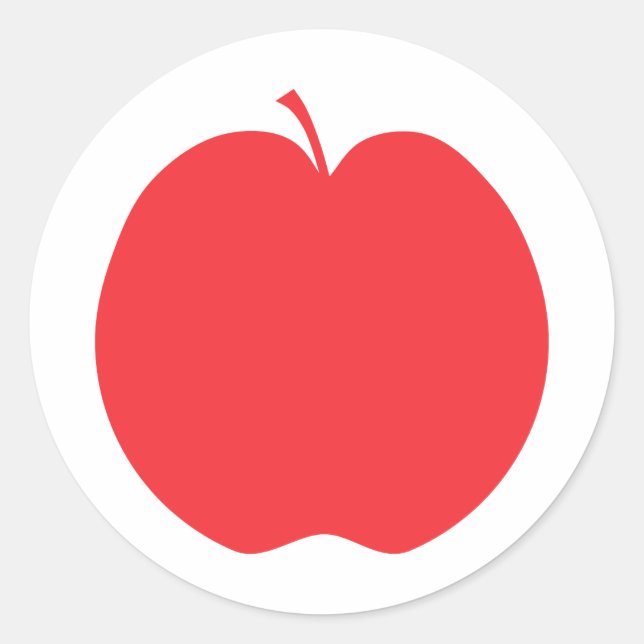 Red Apple. Classic Round Sticker (Front)