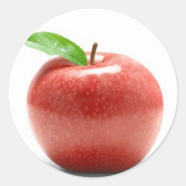Red Apple Classic Round Sticker (Front)