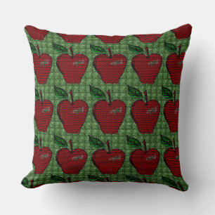 Red Apple/Country Mint Throw Pillow-Design 2 Pillow