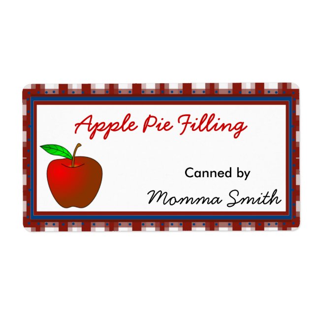Red Apple Custom Canning Labels (Front)