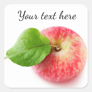 Red apple from above square sticker