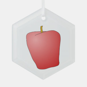 Red Apple Fruit Glass Ornament