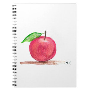 Red apple fruit notebook