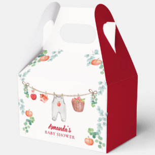 Red Apple Garden Clothesline Baby Shower Favor Box