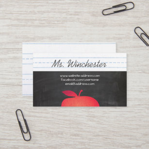 Red Apple Grade School Teacher Education Business Card