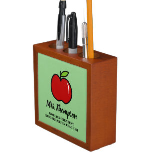 Red apple greatest kindergarten school teacher desk organizer