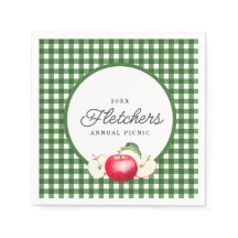 Red Apple & Green Gingham Botanical Custom