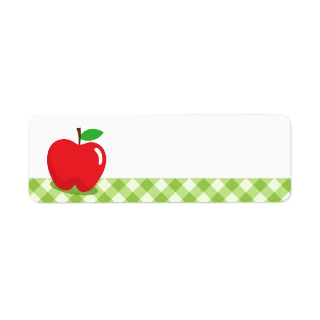 Red apple green gingham pattern border blank (Front)