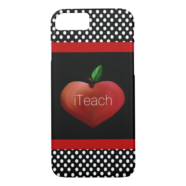 Red Apple Heart Teacher's iPhone 7 coque (Dos)