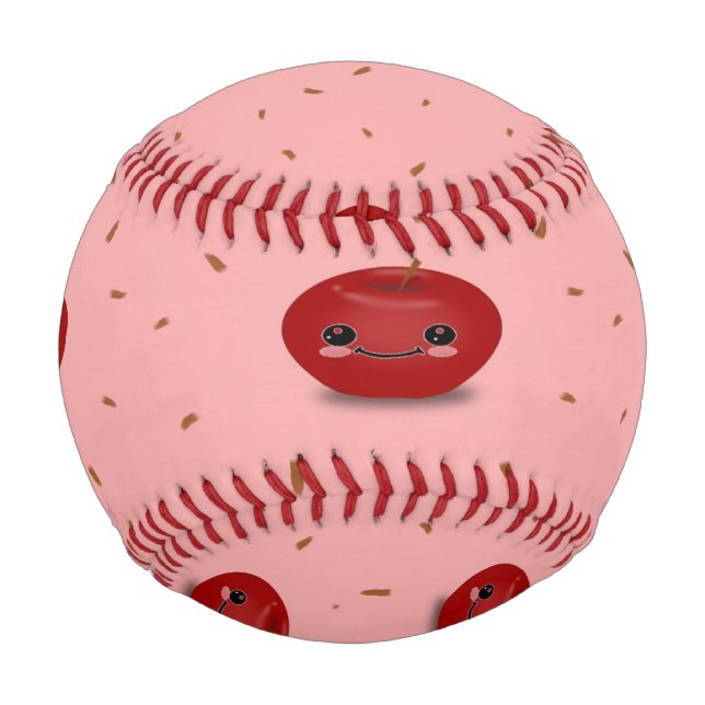 Red apple kawaii fruit baseball (Front)