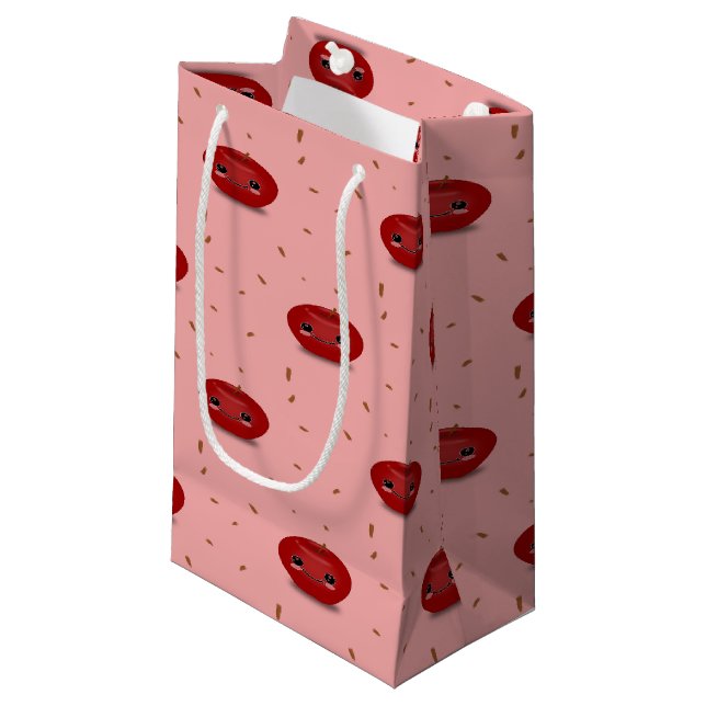 Red apple kawaii fruit small gift bag (Front Angled)