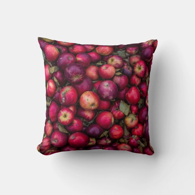 Red apple lot throw pillow (Front)