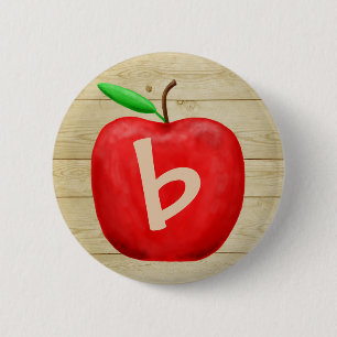 Red Apple Monogram 2 Inch Round Button
