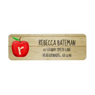 Red Apple Monogram Address