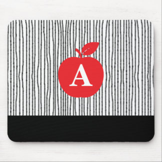Red Apple Monogram Mouse Pad