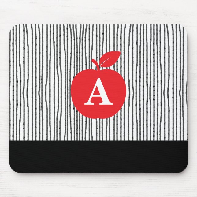 Red Apple Monogram Mouse Pad (Front)