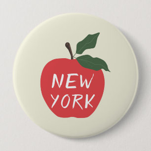 Red apple New York 4 Inch Round Button