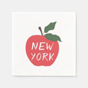 Red apple New York party Napkin