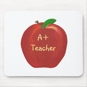 Red Apple Painting, A+ Teacher mousepads