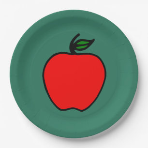 Red Apple Paper Plates 