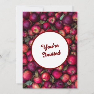 Red Apple Party Customizable  Invitation