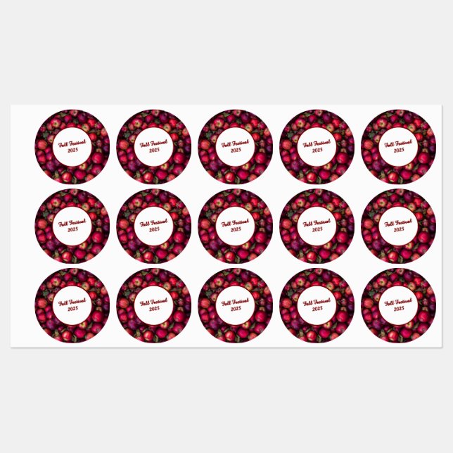 Red Apple Party Customizable Labels (Sheet)