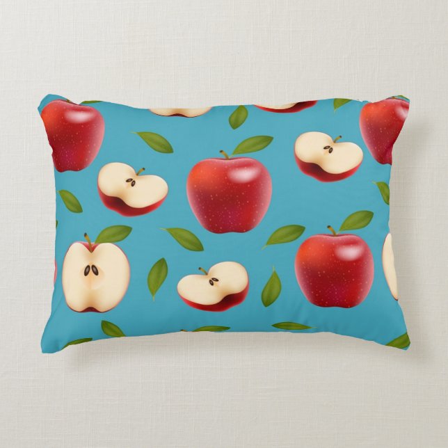 Red Apple Pattern Decorative Pillow (Front)