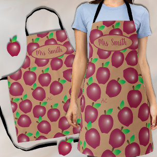 Red Apple Pattern Teacher All-Over Print Apron