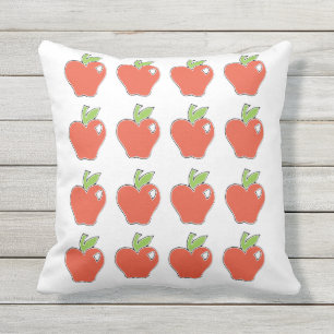 Red Apple Pattern Throw Pillow