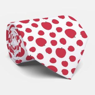Red apple pattern tie