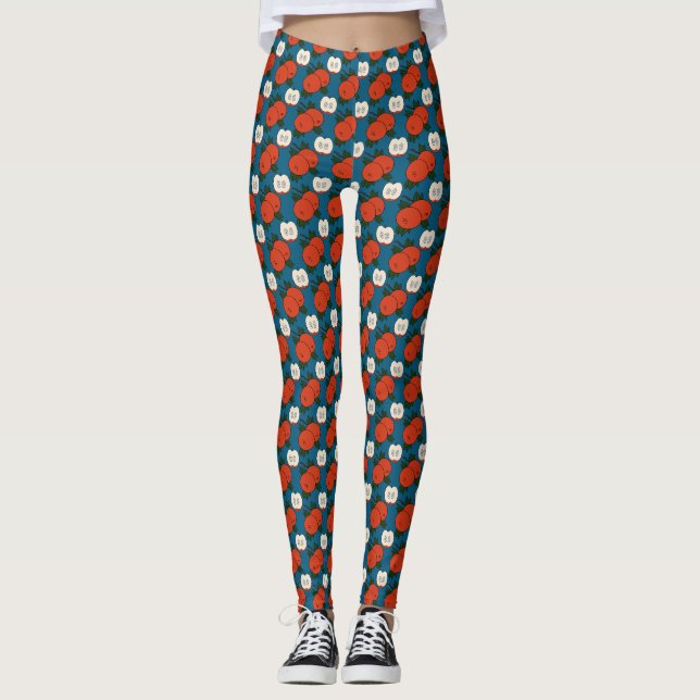 Red Apple Pattern Women's Leggings (Front)