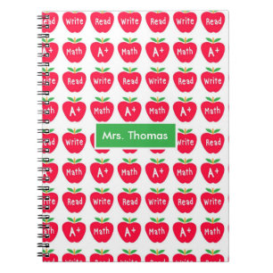 Red Apple Personalized Notebook