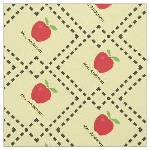 Red Apple Personalized Teacher Fabric