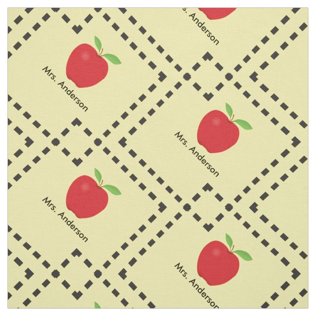 Red Apple Personalized Teacher Fabric (Swatch)