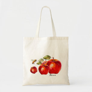 Red Apple Personalized Tote Bag