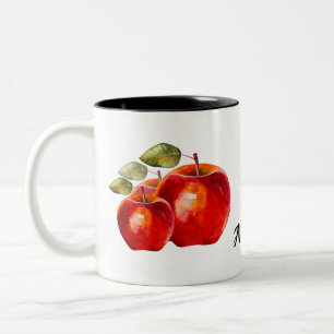 Red Apple Personalized Two-Tone Coffee Mug