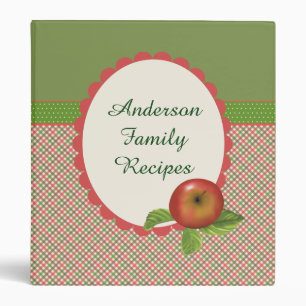 Red Apple Plaid Family Recipe Binder