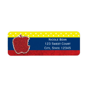 Red Apple Princess Party Invitation Étiquettes de