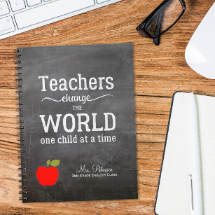 Red apple quote and your text chalkboard teacher notebook