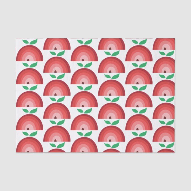 Red Apple Rainbow Pattern Tissue Paper (Front)